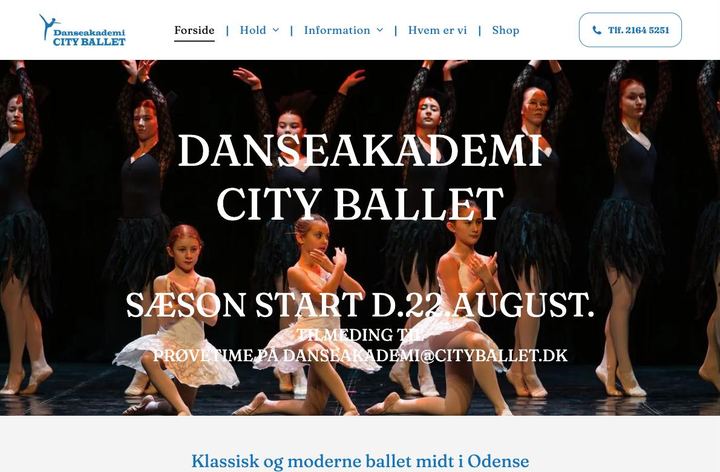 Forsiden af cityballet.dk